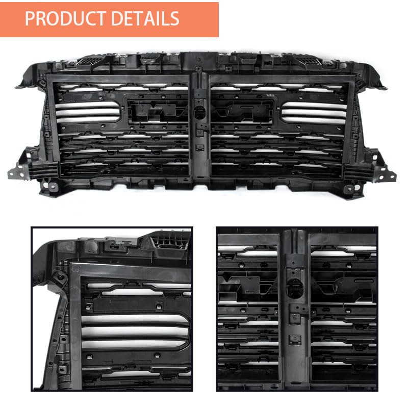 SAIQINGSP Billet Silver Trim Black Horizontal Billet Style Grille Compatible with 2020-2024 RAM 2500 3500 4500 w/Camera Hole Replace for 68516019AA