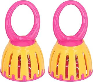 Cage Bell Children Rattle Bell Cage Bell, ABS, Plastic, Metal, 2pcs Oval Handle Baby Rattle Bell Children Rattle Bell for Kids, for Over 3 Months Old Rattles & Plush Rings