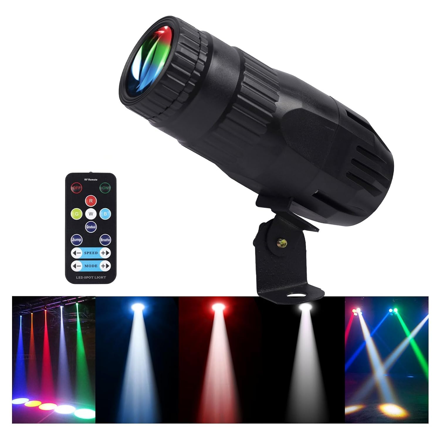 Pinspot Light with Remote Control 4 in 1 Scene Spotlight: 15W RGBW LED Disco Light Beam - Mini Lighting Pin for Party, DJ, Disco, Wedding, Bar, Indoor Show-image-7