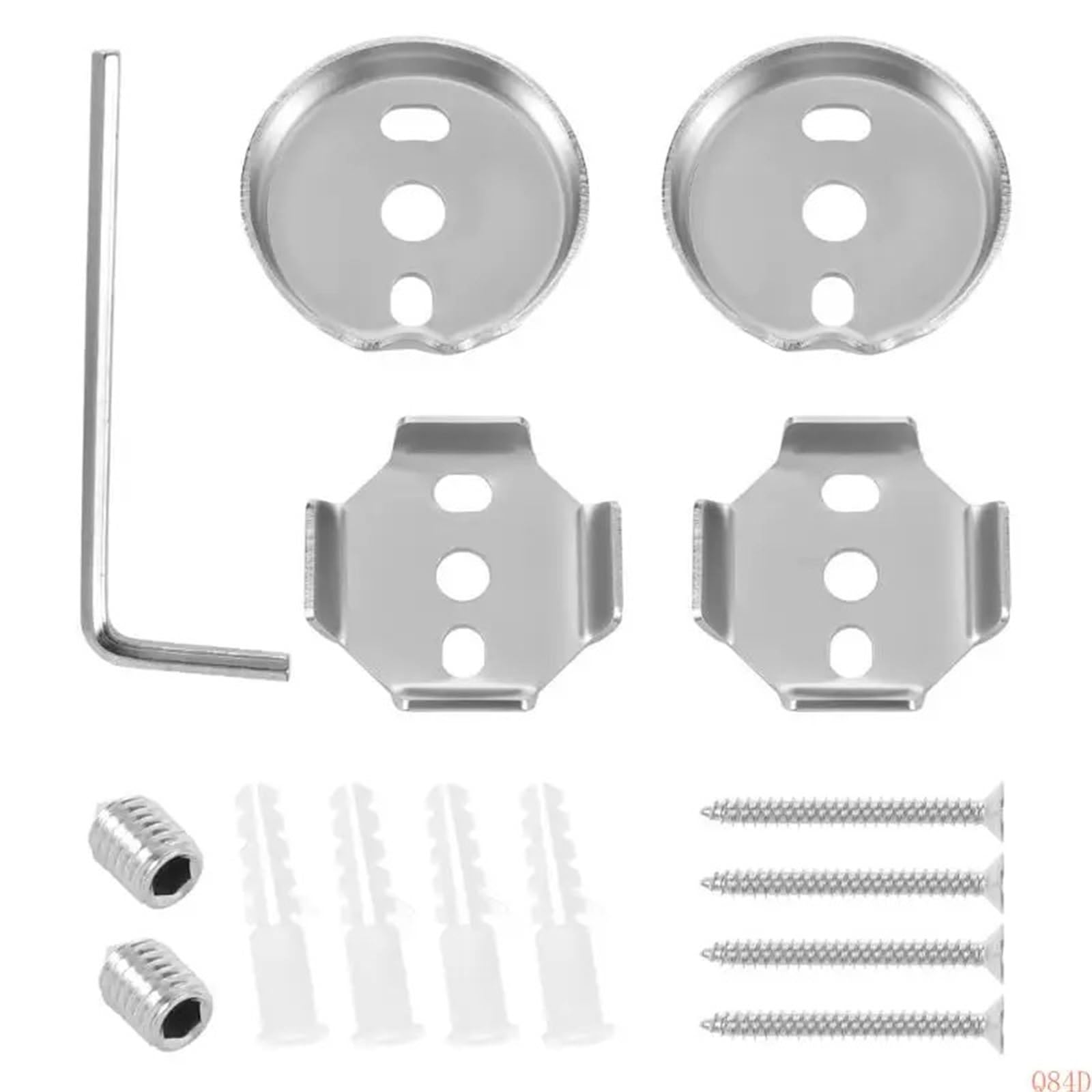 Towel Bar Replacement Parts Q84D Silver Towel Rod Fixing Set Durability Hardware For Bathroom Wall Mounting(15PCS)