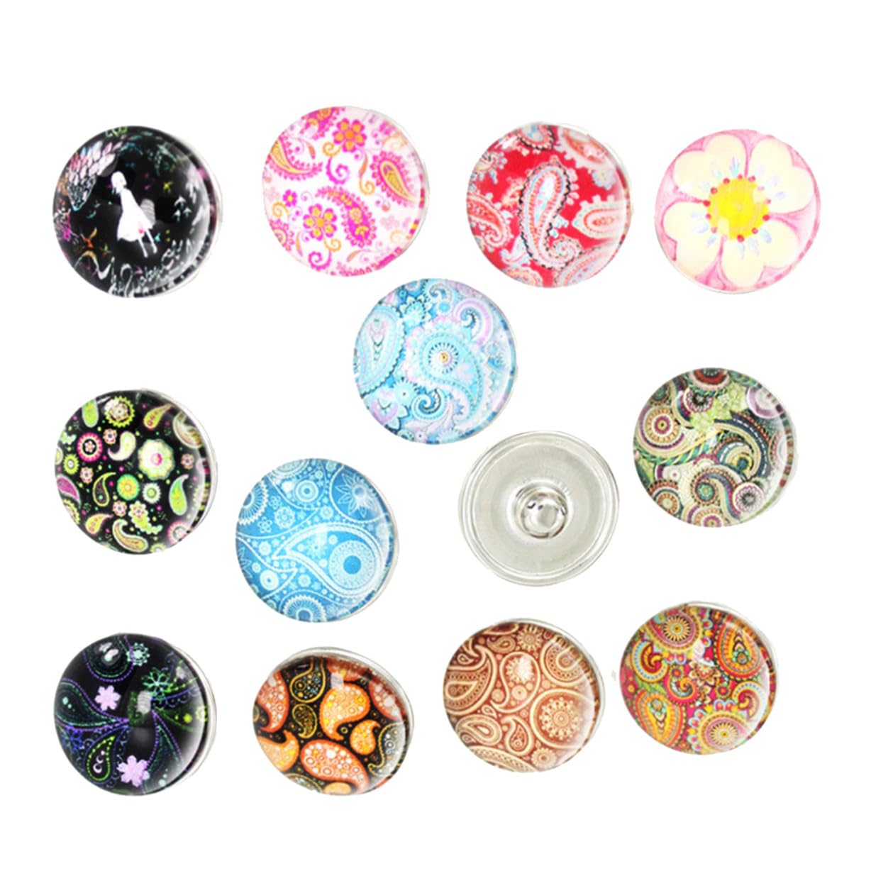 Anneome 90pezzi Pulsanti Rotondi Per Bracciali e Collane Stili Misti Per Gioielli Femminili Charm Decorativi Per Accessori Moda