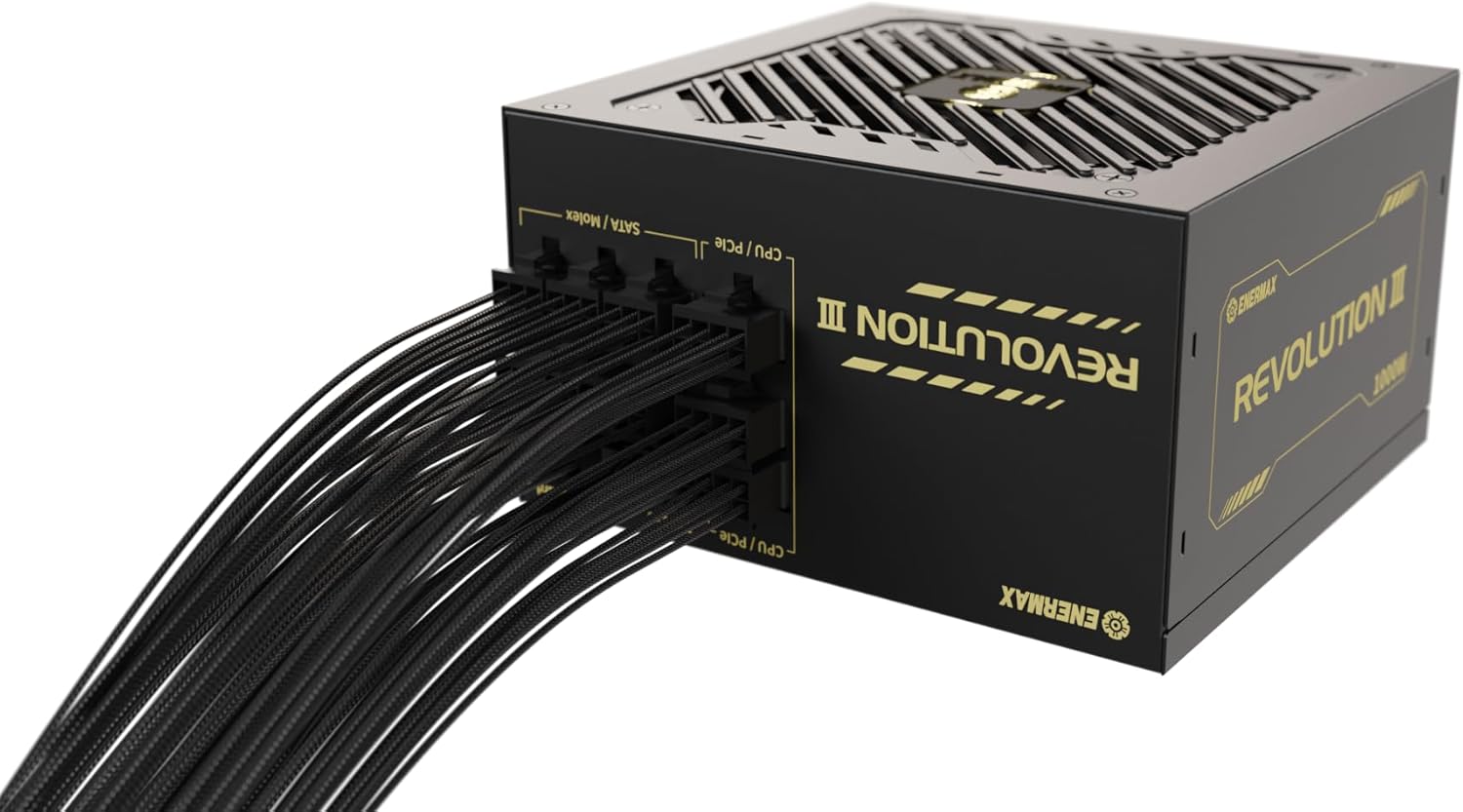 ENERMAX Revolution III Power Supply with modular cables connected