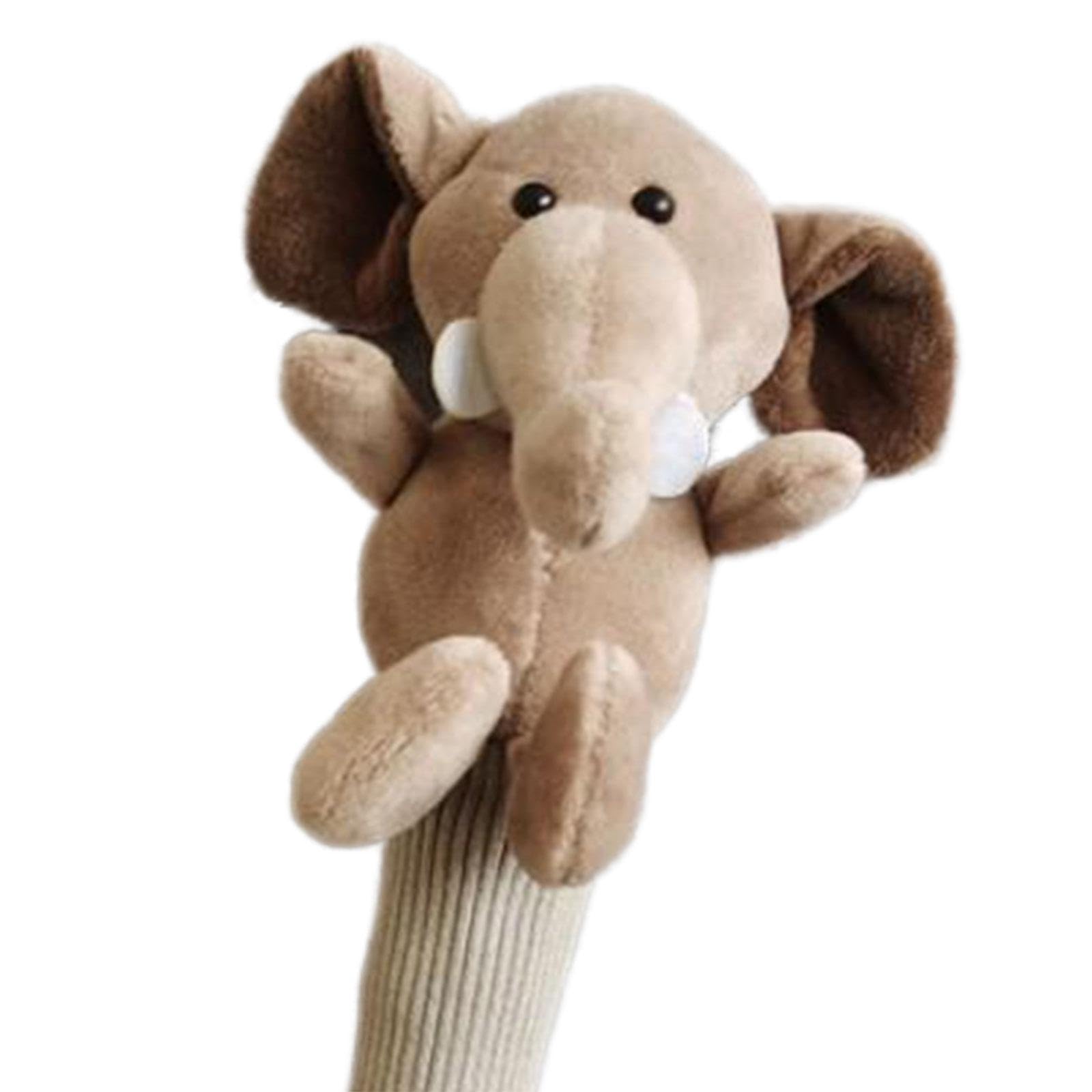 DYNWAVE Badminton Racket Handle Cover, Plush Animal Doll Tennis Grip, Anti Slip, Elephant