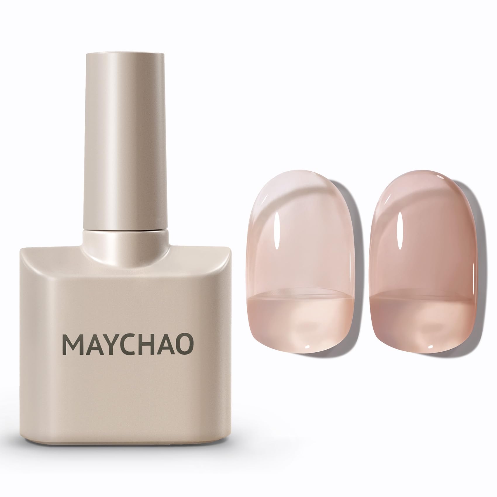 15ML Jelly Gel Nail Polish, Cappuccino Gel Polish Soak Off UV LED Nail Polish Nail Art Starter Manicure Salon DIY at Home, 0.5 OZ