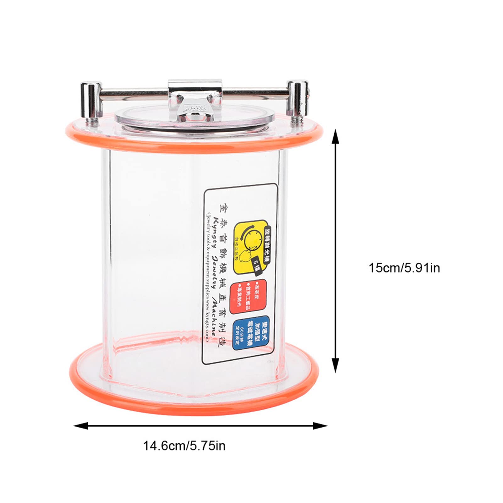 KT6808 Rolling Drum Rotary Polisher Bucket Jewelry Drum Polishing Machine Four Speed Settings Automatic Bi Directional Rotation Jewelry Timing Polishing Tool Plexiglass Material