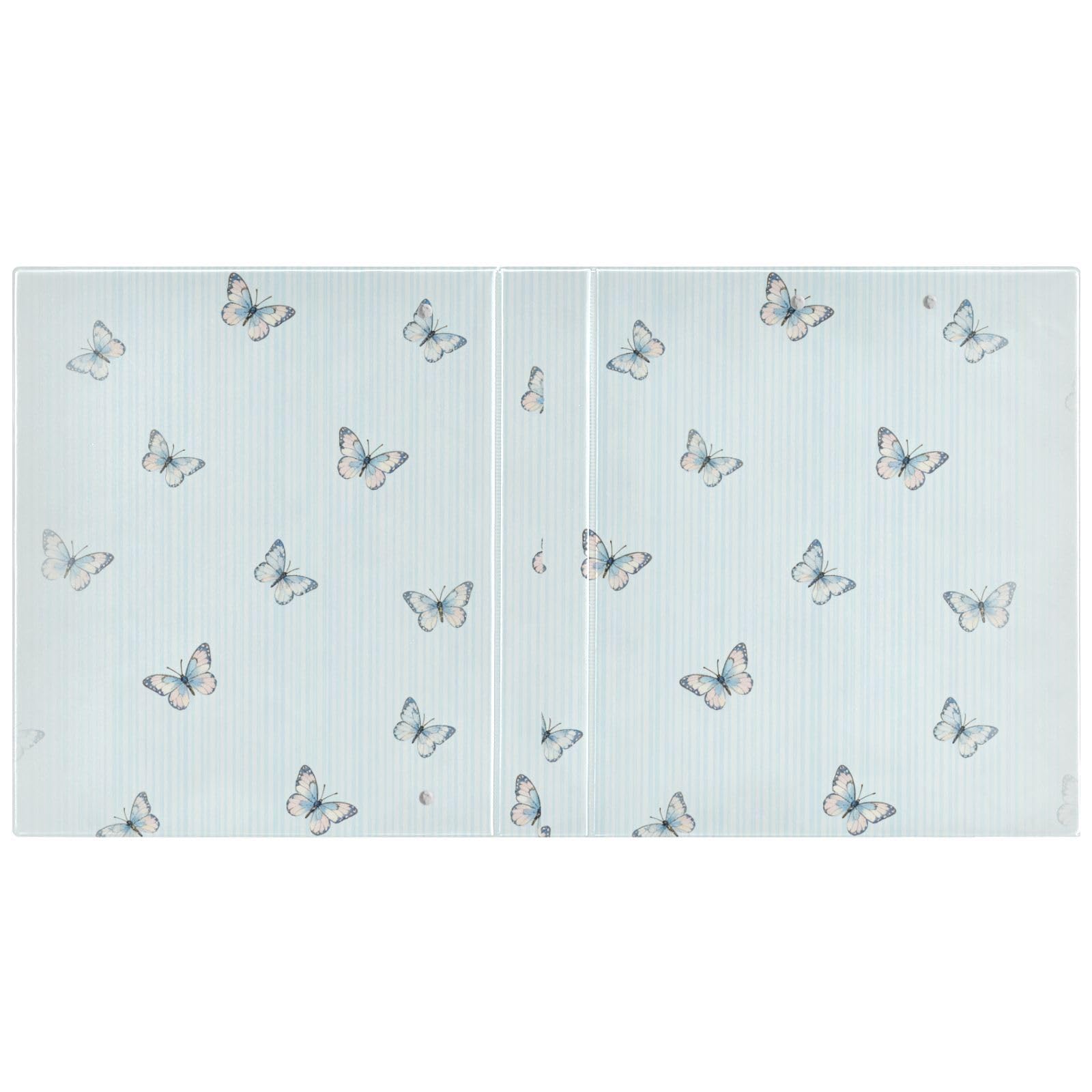 Raccoglitore per materiale scolastico da 2,5 cm, motivo farfalle, blu e bianco