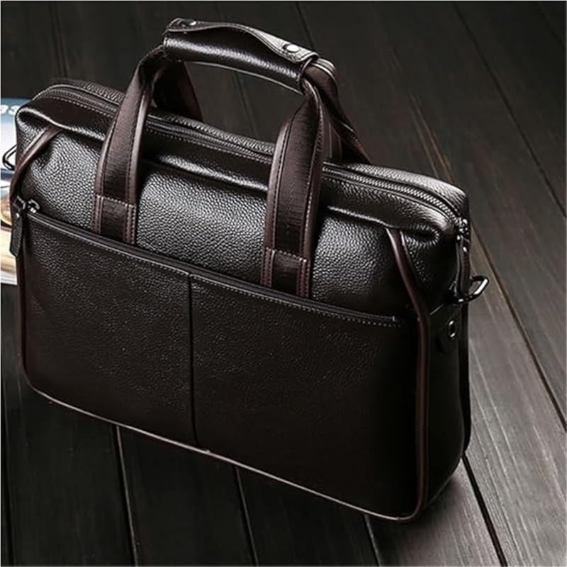 Nordic Men's Diagonal Cross Bag Horizontal Briefcase Shoulder Genuine Leather Bag for Office Commute2