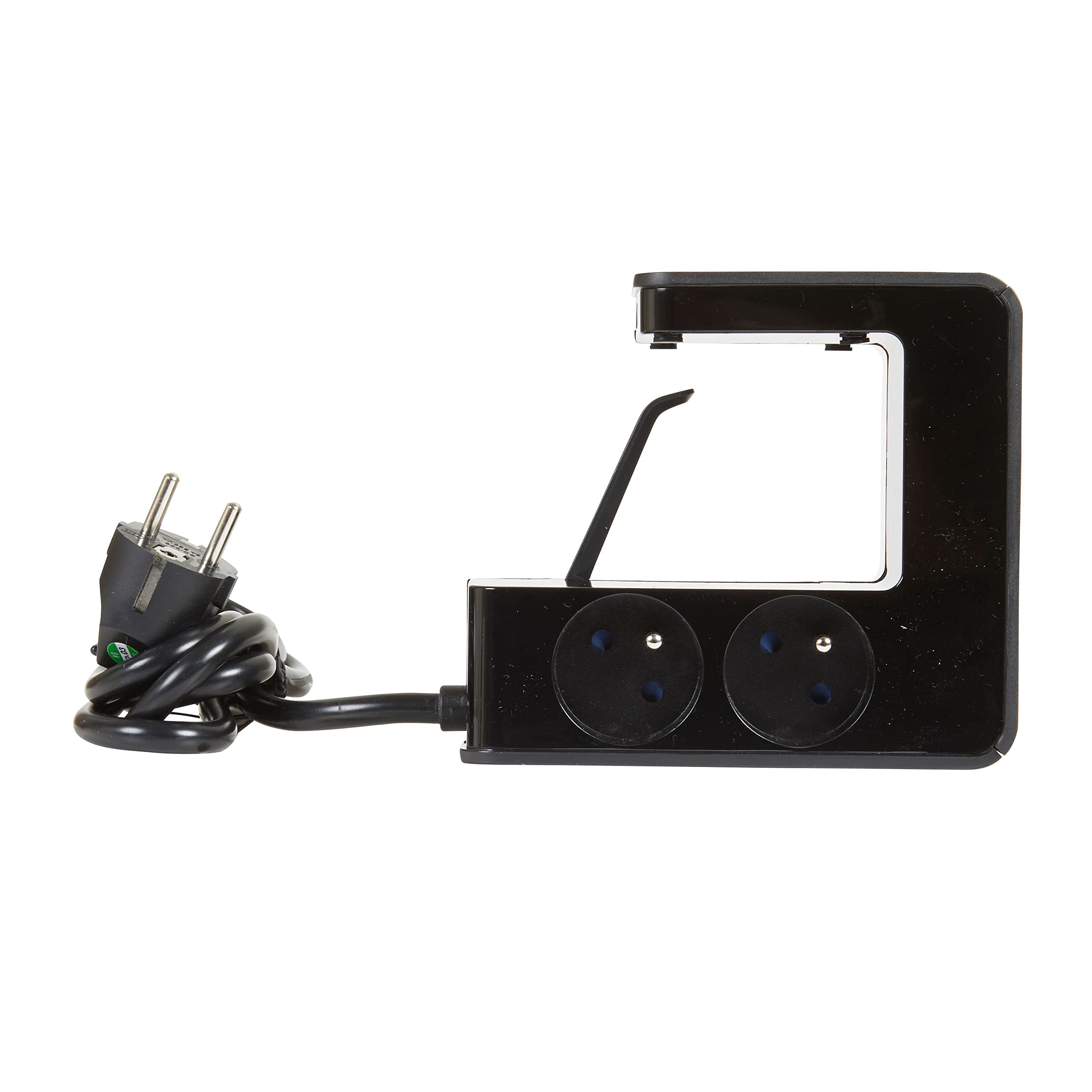 Legrand - Prolunga clipsabile a 4 prese e 2 caricabatterie USB tipo A - nero