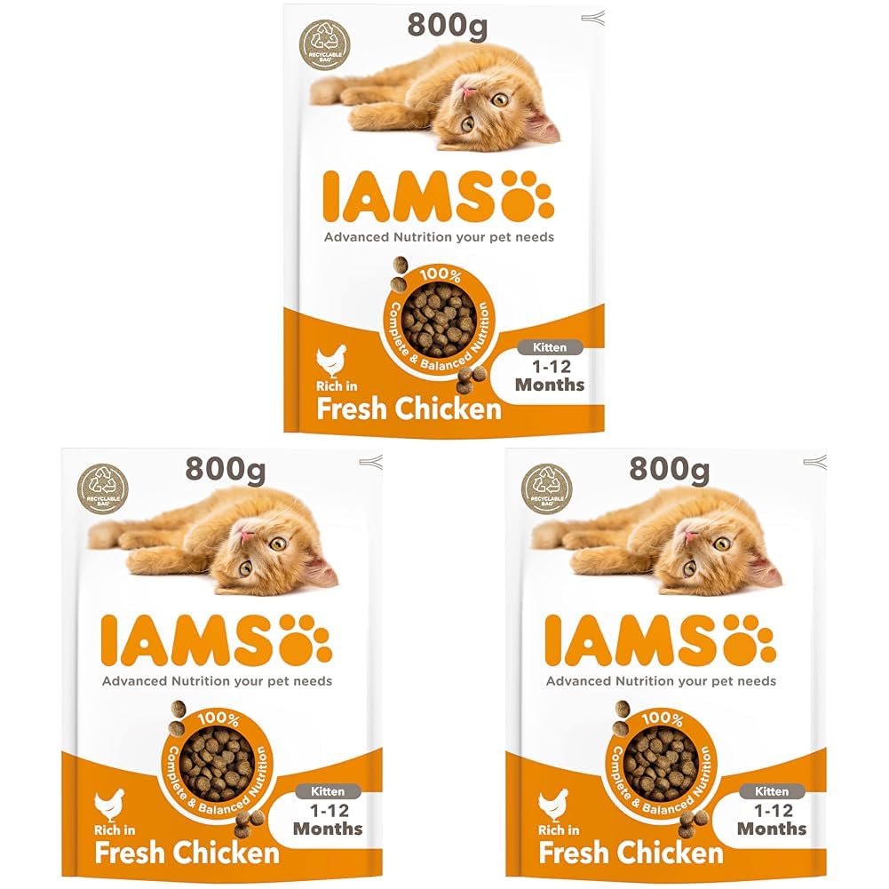 IAMS Katze Junior Huhn 800g (5) (Packung mit 3)
