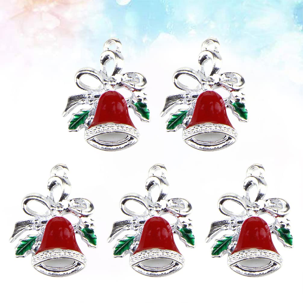 Didiseaon Holiday Jingle Bells 20pcs Christmas Alloy Charms Xmas Bowknot Bell Pendant for Necklace Bracelet Earrings Crafting Decoration Supplies Xmas Jingle Bell