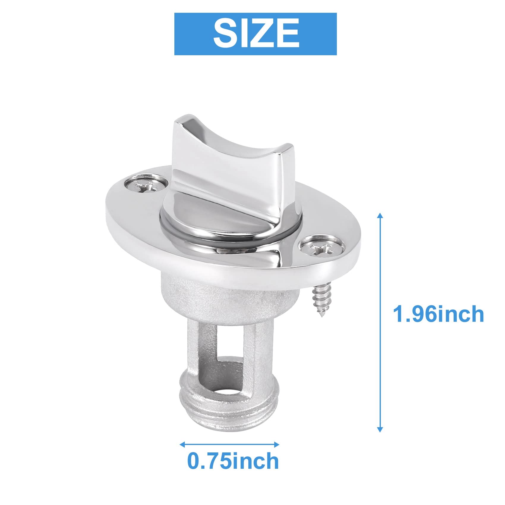 QuirkyLiving Oval Garboard Drain Plug, Marine 316 Stainless Steel, Fits 1 Inch Hole, Boat Transoms, Fish, Ice Chests - Image 3