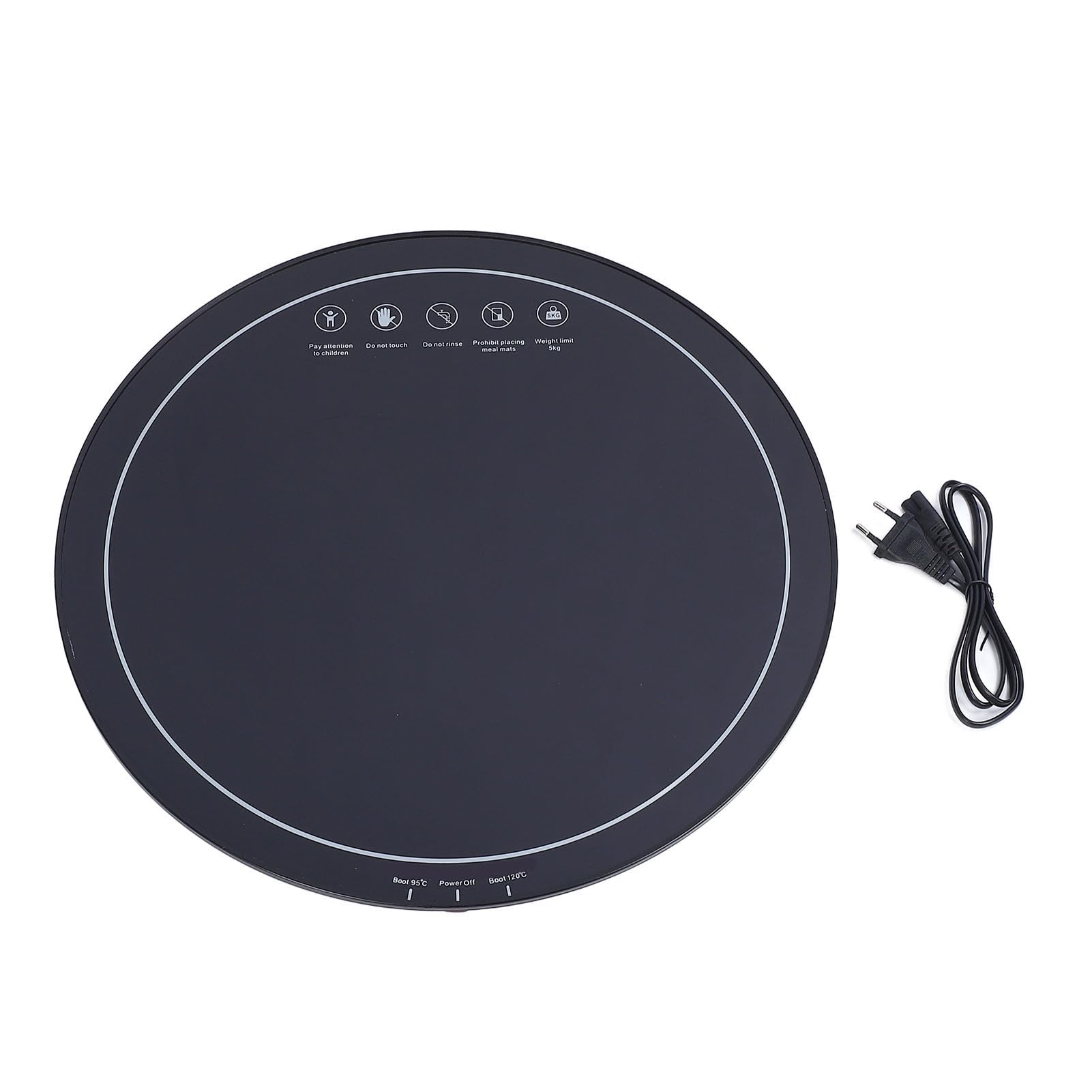 Bandeja de Calentamiento Eléctrico de Alimentos Grande y Calentador Alimentos 200W 18.1 Pulgadas para Fiestas (EU enchufe 220V)
