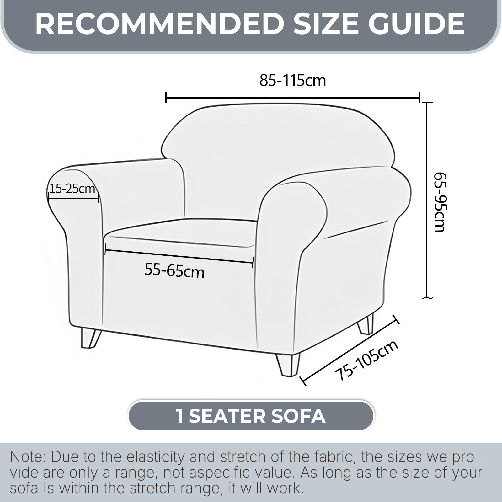 Ystyle Sofa überzug 1 Sitzer Mit Armlehne, Stretch Sofabezug rutschfest, Modern Sofa Cover Für Hunde Haustiere, Atmungsaktiv Couch überzug Mit Elastic Bottom, Sand