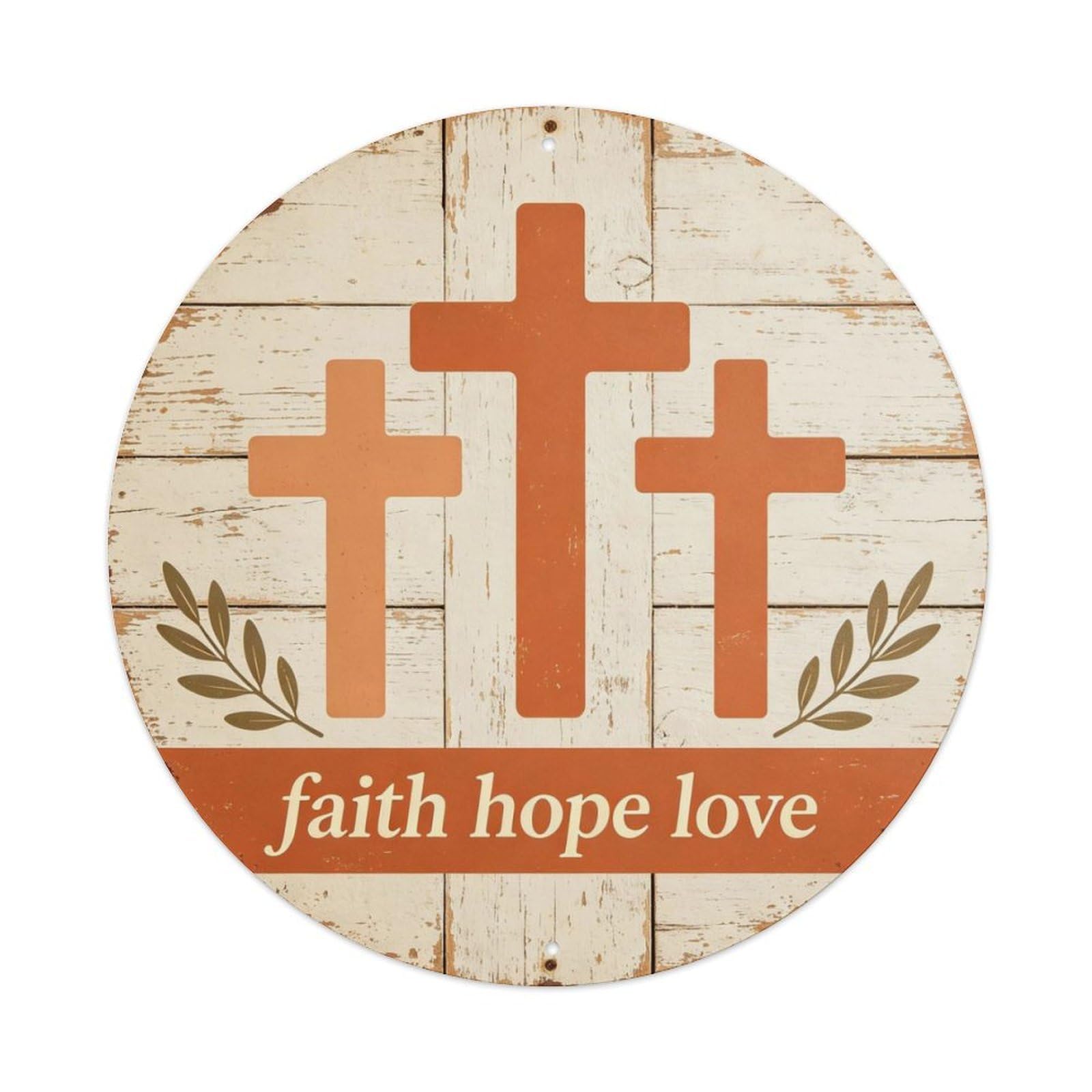 Faith Hope Love Metal Tin Sign Plaque
