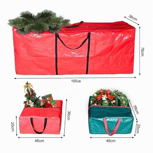 Miniatura 3 de Juego De 3 Bolsa De Almacenamiento Para Árboles De Navidad Xxl,165 X 78 X 38 Cm, Con 2 Bolsas De Almacenamiento Para Adornos Navideños, Oropel Y Luces De Cadena. Se Adapta A Árboles Artificiales
