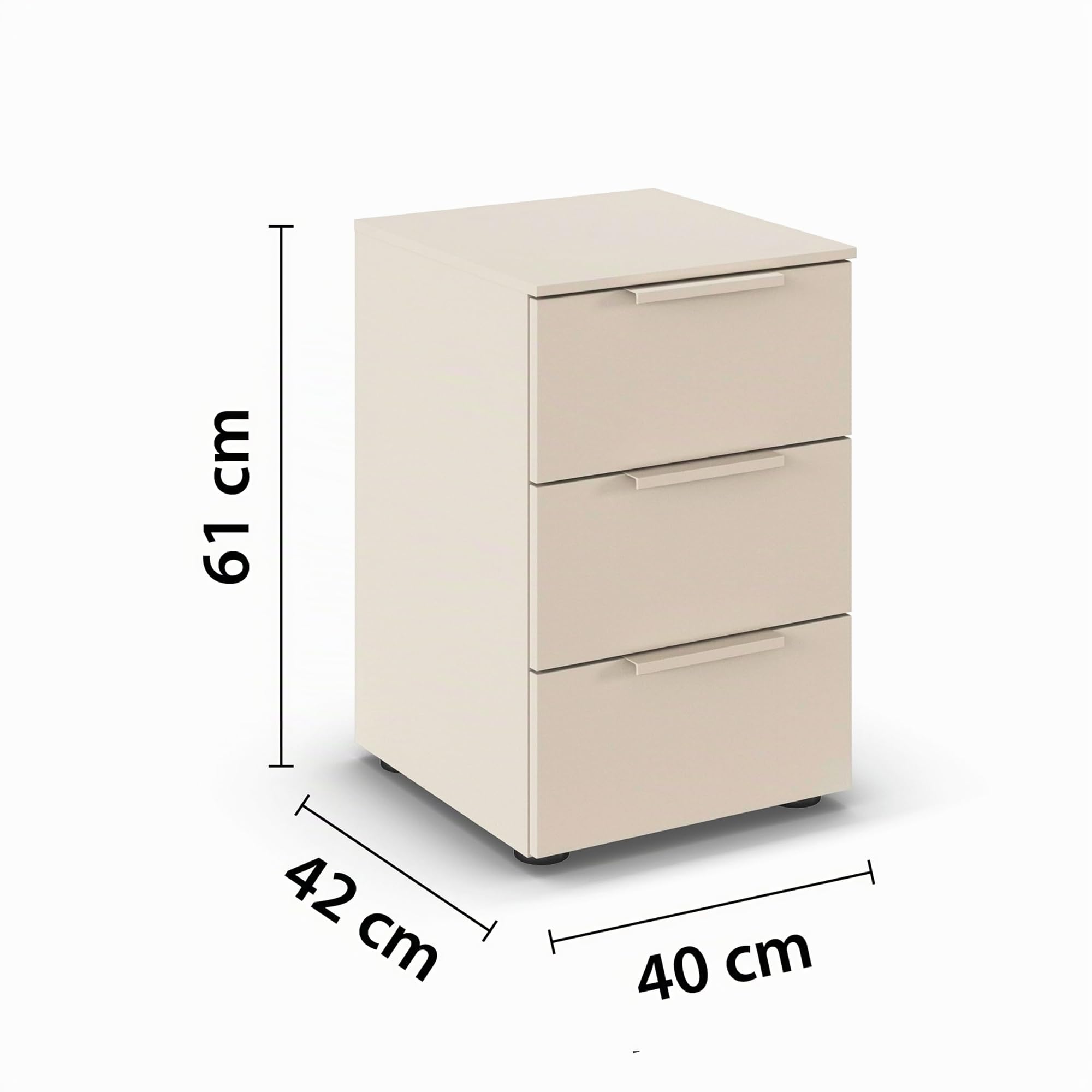 Rauch Möbel Flipp, Nachttisch, Farbe Beige, Maße 40x61x42 cm