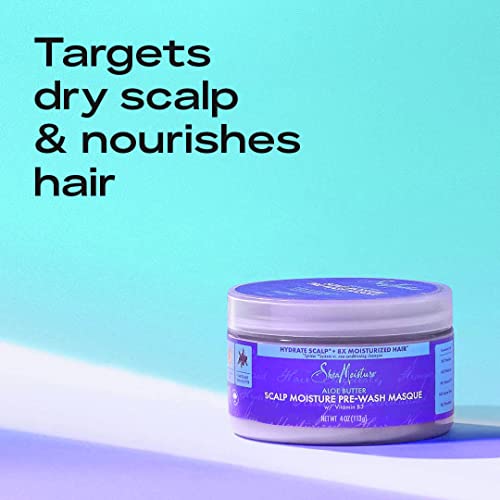 Sheamoisture Scalp Moisture Hair Masque Aloe Butter & Vitamin B3 Pre-Wash Hair Care With A Boost Of Hydration To Hydrate Scalp + Moisturized Hair 4Oz #TOP2