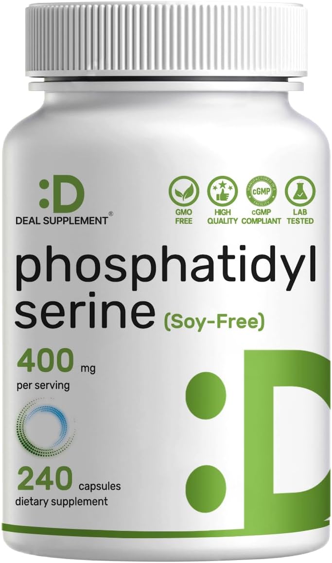 Phosphatidylserine 400mg Per Serving, 150 Capsules | Third Party Lab Tested for Purity | Soy Free, Derived from Sunflower Lecithin - Advanced Brain Health Nootropic Supplement (75 Servings)