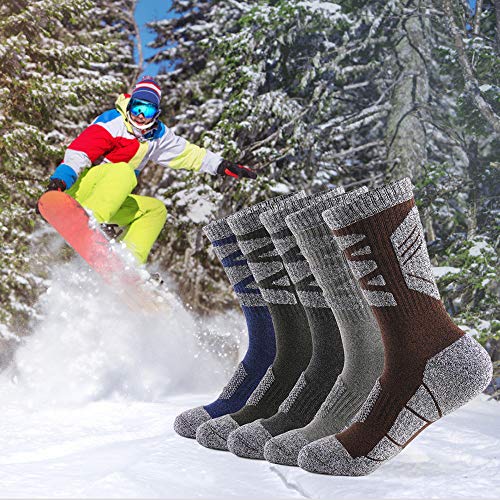 DECDEAL Men's Sports Socks Professional Ski Socks Grosso Knit Winter Athletic Socks Outdoor Fitness