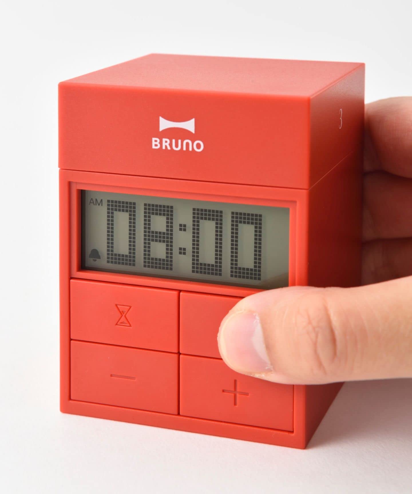 Amazon｜BRUNO キューブタイマークロック レッド ブルーノ 時計