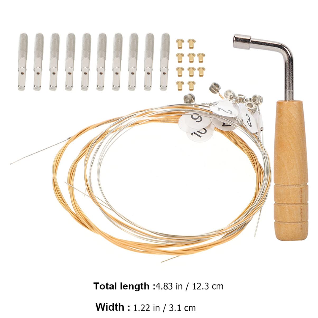 ibasenice 1set Lyre Strings Tuning Wrench and Replacement Nails Professional Lyre Accessories for Tuning and String Replacement for Classical Musicians and Learners