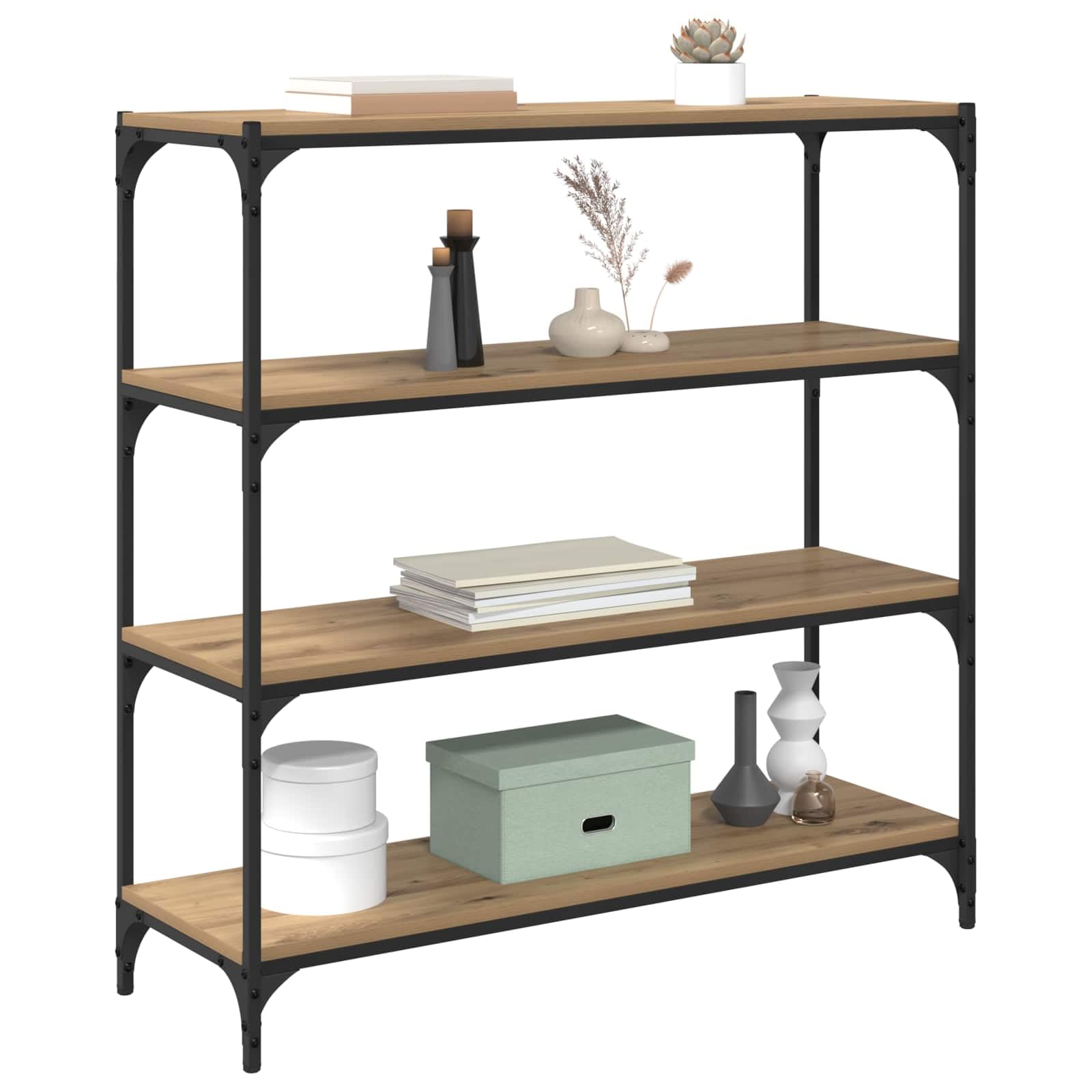 vidaXL Estantería para Libros 3 Niveles 100 x 33 x 100 cm, Estante Rectangular Industrial para Sala, Almacenamiento Amplio, Mueble de Oficina Moderno, práctico y Libre