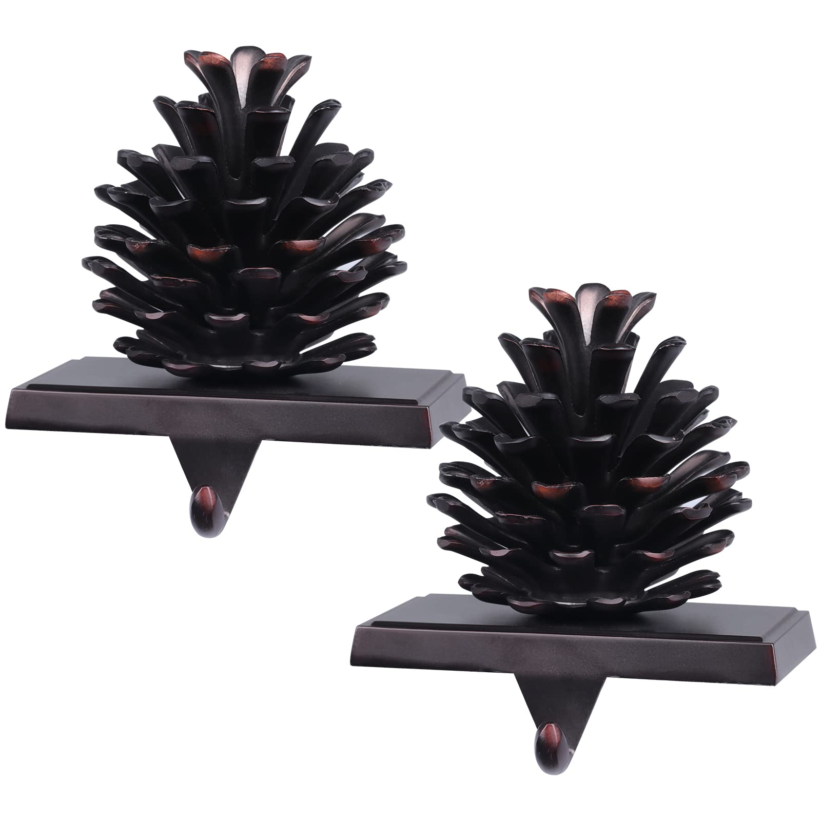 Colgador de calcetines de metal 3D con forma de piña de pino rústica