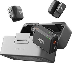 DJI Mic Mini (2 TX + 1 RX + Charging Case), Wireless Lavalier Microphone for iPhone/Camera/Android, Ultralight, Detail-Rich Audio, 48h Use, Noise Cancelling, Automatic Limiting, Vlog, Streaming
