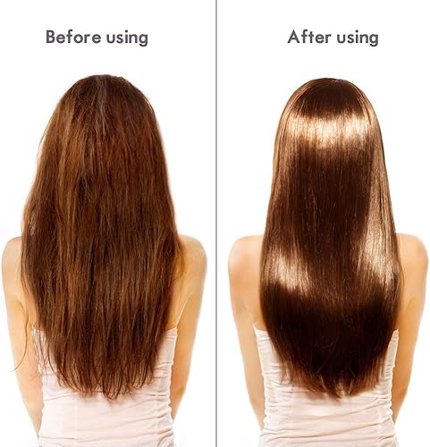 Miniatura 8 de Plancha eléctrica de cerámica de titanio profesional con tecnología antiestática, controles digitales para todo tipo de cabello (blanco)