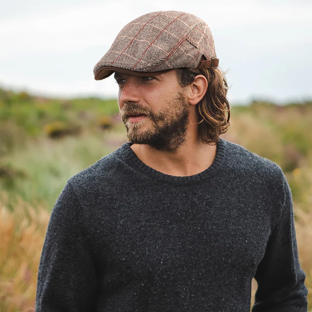 Men's Cotton Newsboy Hats Flat Ivy Gatsby Cap Irish Cabbie Ivy Driving Hunting Hat - Image 6