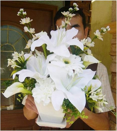 Amazon 仏花 お供え 造花 仏壇 枯れない 花 墓用 命日 月命日 一周忌 法要 お悔やみに お供え 花 アレンジ初盆の花 新盆 造花アレンジ 法事 葬式 仏壇 フラワーアレンジメント オンライン通販