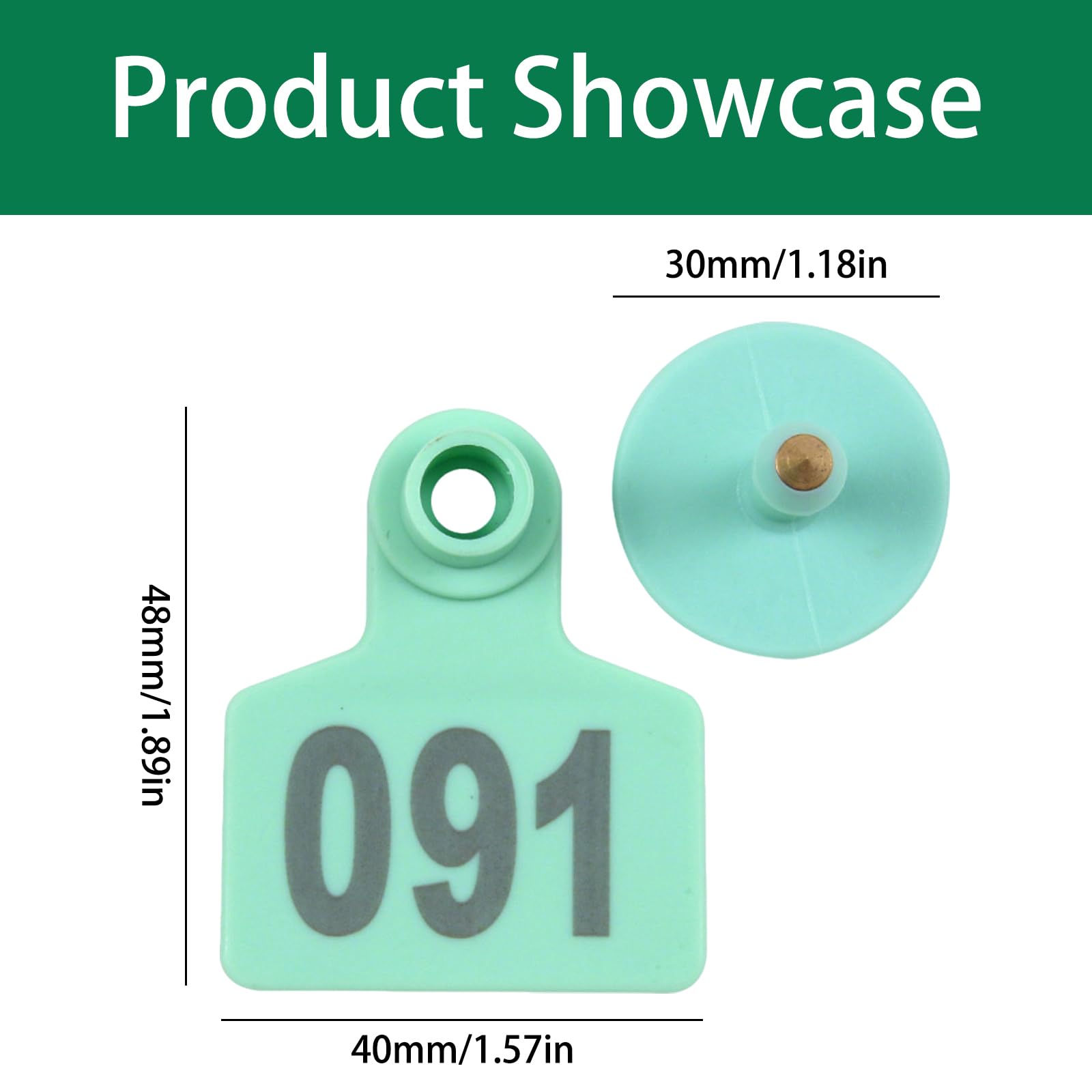 100 boucles auriculaires en TPU for bétail (48 mm x 40 mm) | Numérotées de 001 à 1000 | Étiquettes d'identification for chèvres, moutons, bovins et porcs | Jaune/vert/orange(Orange,301-400)