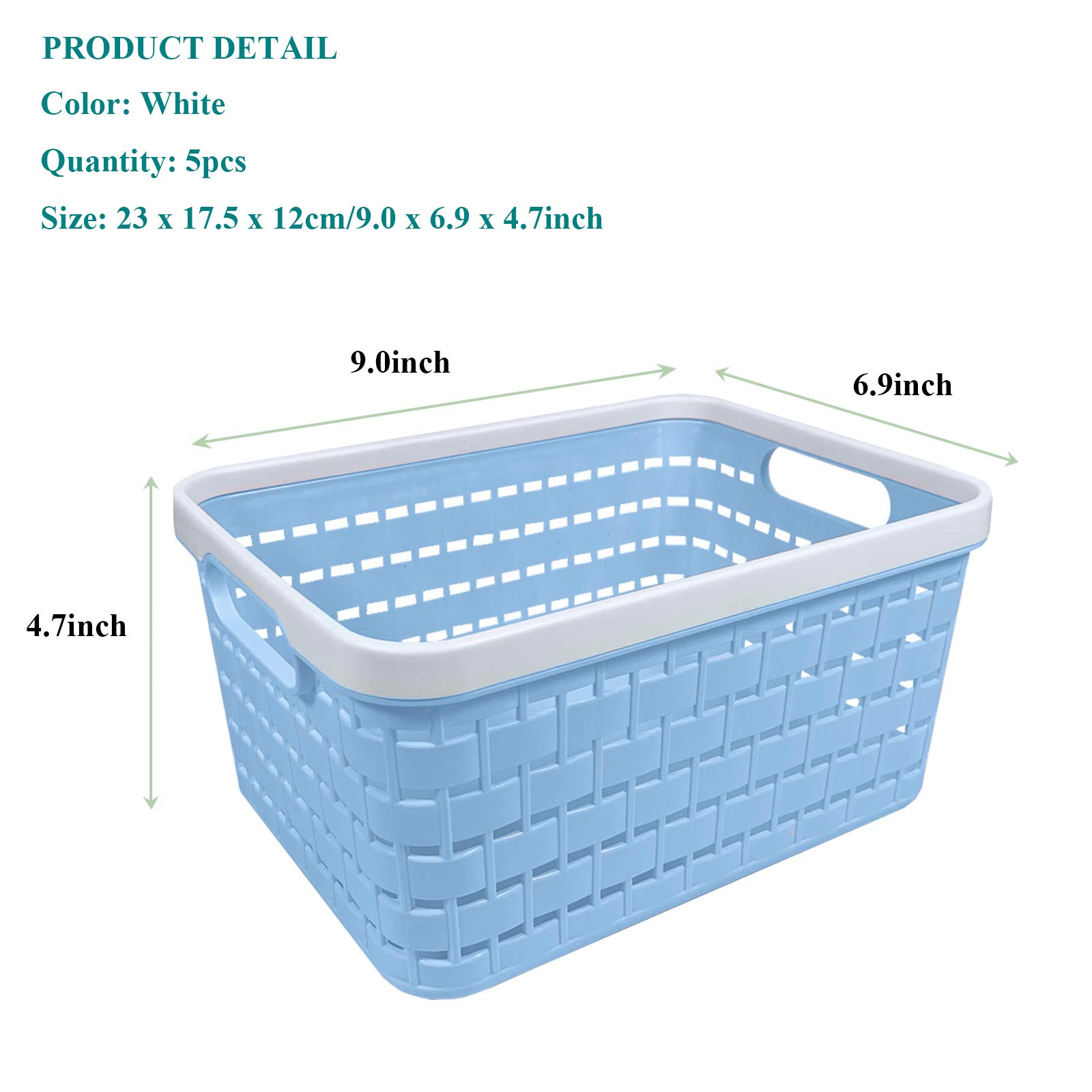 Amazon.co.jp: ESPEN プラスチック収納バスケット 5個パック 9.0 x 6.9