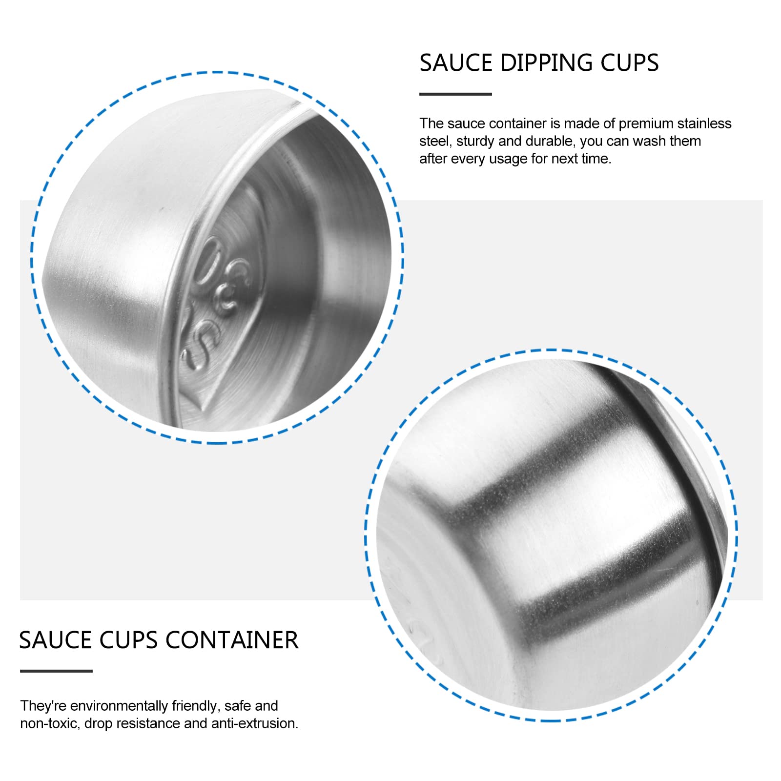 Ciotole Metallo Salse Snack Set 5 Ciotole In Acciaio Inox MUNGHOK Da 700ml | Ideali Per Salse, Snack E Dessert Stoviglie Metallo Impilabili
