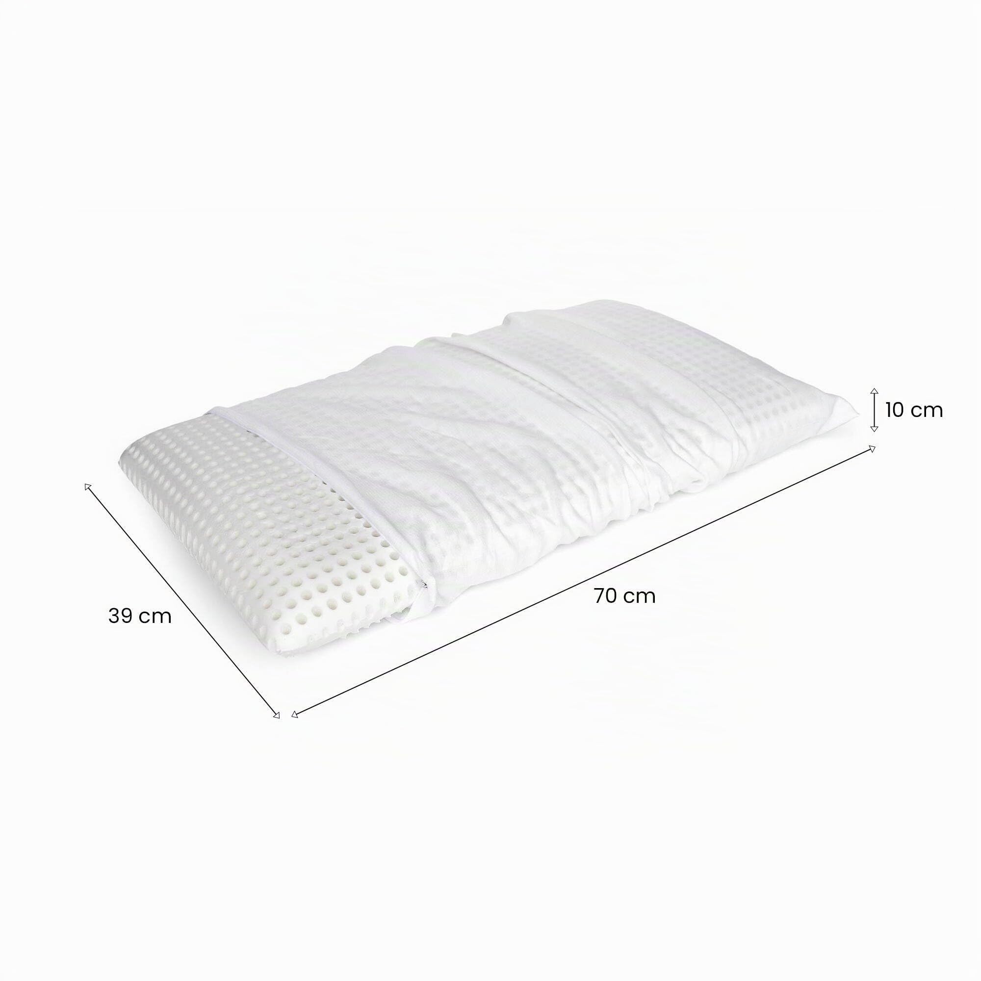 Dmora Talamo Italia - Cuscino per letto, 100% Made in Italy, Guanciale sfoderabile a saponetta in Memory Foam forato, Anallergico e Traspirante, 70x39x h10 cm
