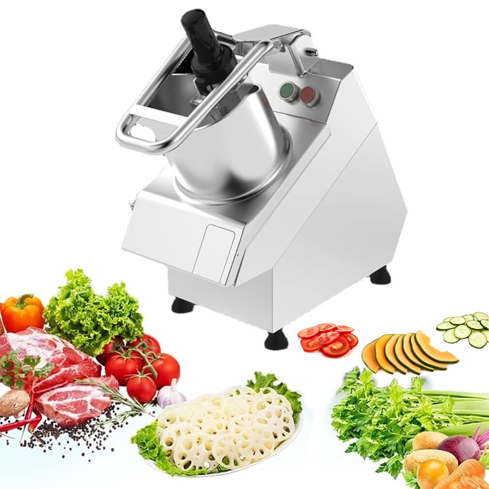 Wielofunkcyjna krajalnica do warzyw, robot kuchenny 550 W do ziemniaków i cebuli, 5 wymiennych głowic tnących, pojemność 250 kg/h, 2 otwory do karmienia do użytku domowego i restauracyjnego