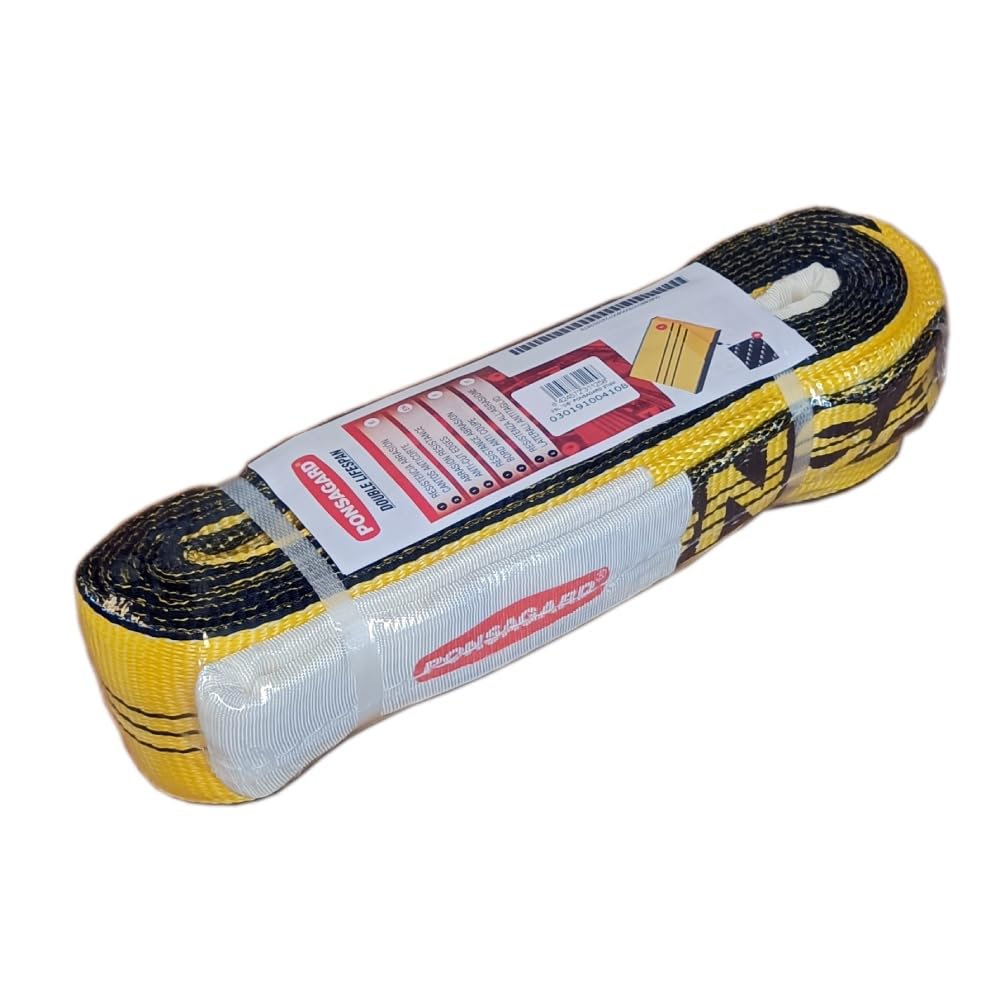 Eslinga Plana Doble Capa 2 Gazas 3 Toneladas 3000 kg 1 Metro PONSAGARD Anti Cortes