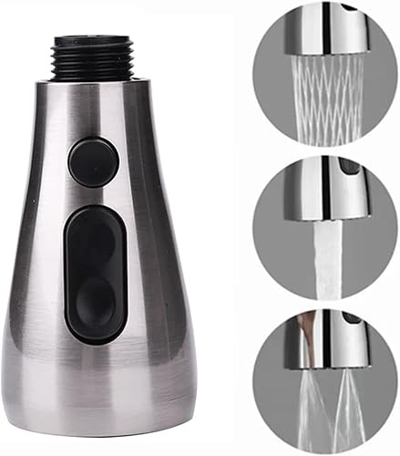 Miniatura 3 de Repuesto de cabezal de grifo de cocina con 9 adaptadores, cabezal de grifo de fregadero desplegable de metal, rociador de fregadero de 3 funciones,