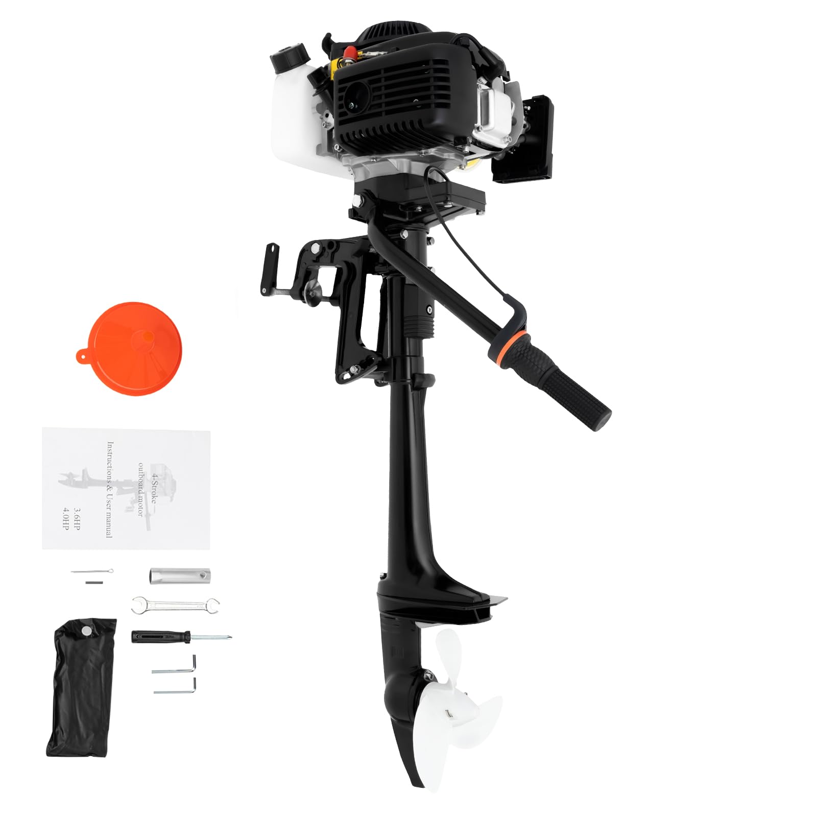 4 tiempos 4 CV motor fuera de borda, motor de gasolina de 55cc, motor fuera de borda corto, motor de barco de pesca con sistema de trim manual, 5500 r/min, sistema de encendido CDI, motores