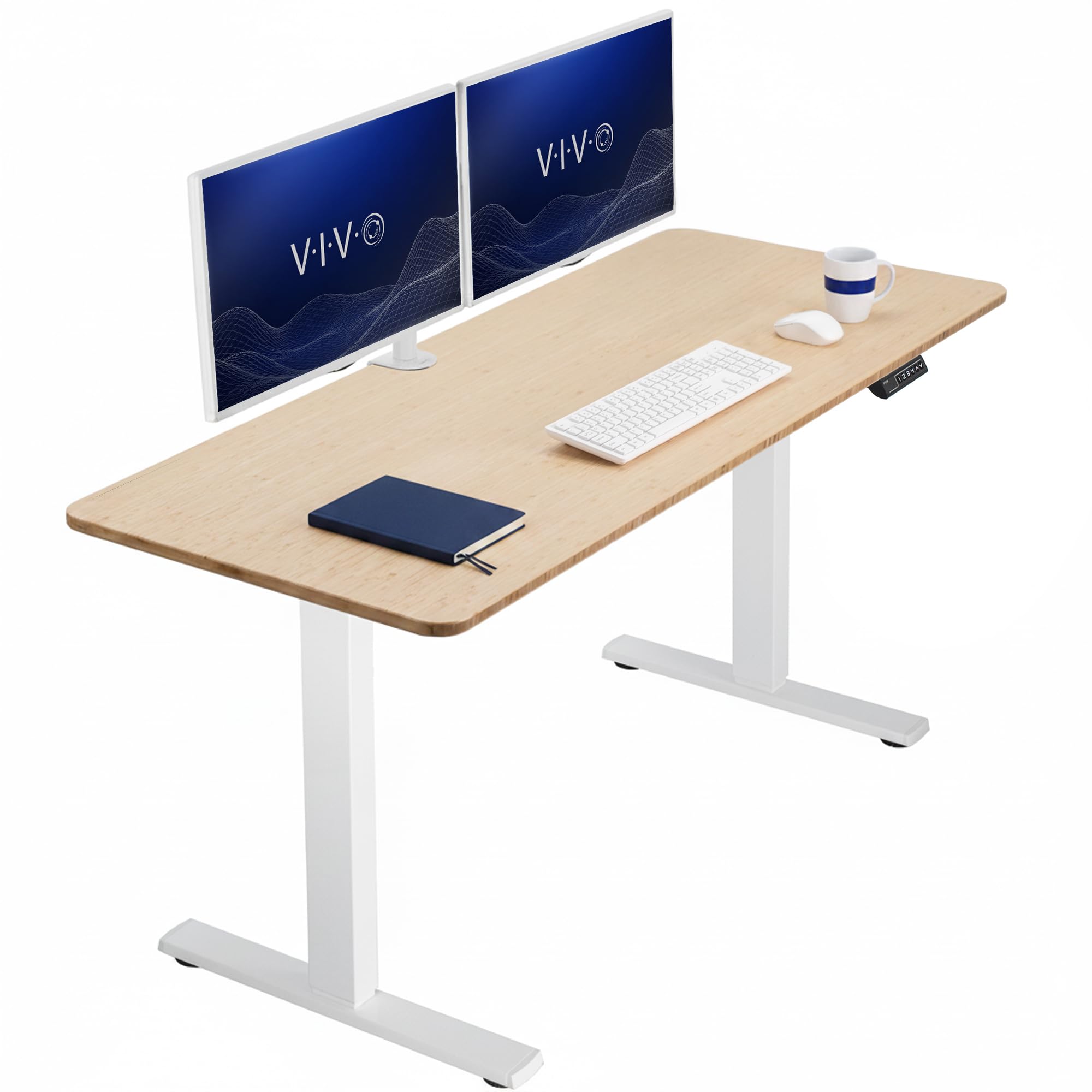 VIVO Real Bamboo 60 x 24 in Standing Desk, DESK-KIT-1W6O