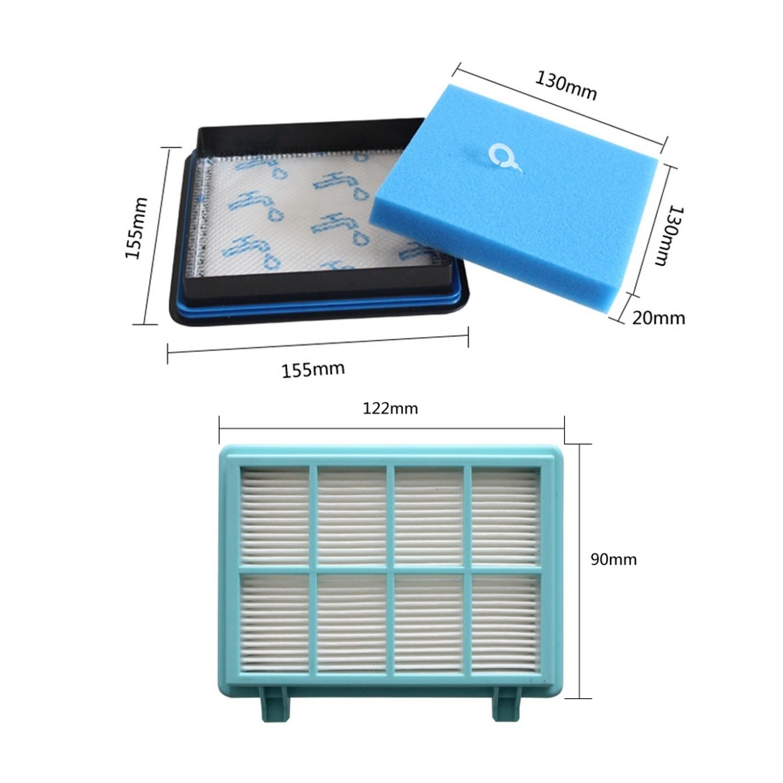 Parti for aspirapolvere, Kit Filtro in Schiuma Motore Lavabile.Compatibile con Philips Compact FC9331/09 FC9332/09 FC8010/01 FC8010 (Color : 1 PCS)