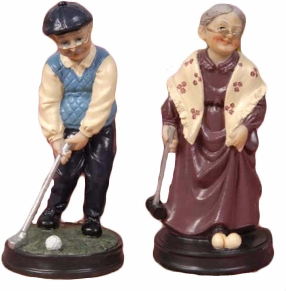 Golf Sport Decoration House Office Figurine Couple Old person Retirement