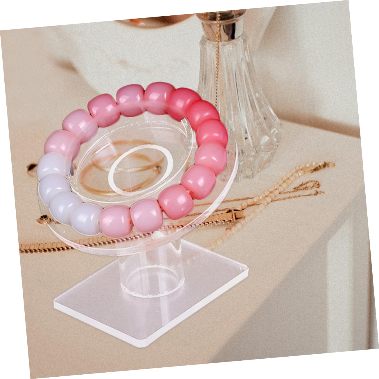2 pièces présentoir de Montre Organisateur de Bureau étagère présentoir à Bijoux présentoir Transparent présentoir à Bijoux présentoir de Table présentoir présentoir Bracelet Chapelet Acrylique