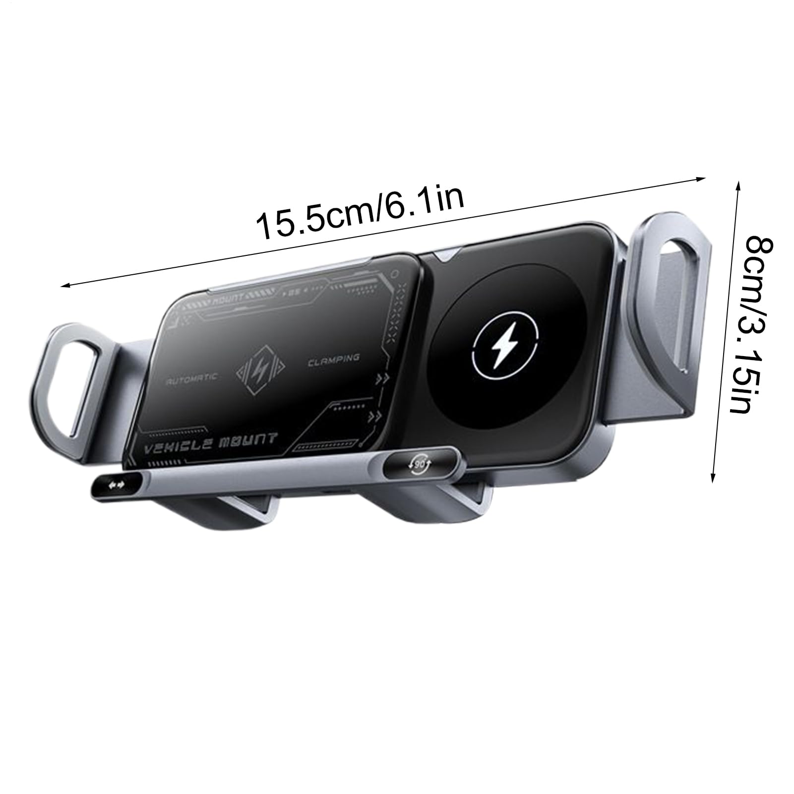Supporto Auto Ricarica Wireless Supporto Telefono Cruscotto | Supporto Smartphone Piegevole, Ricarica 15W Doppia Bobina per Auto
