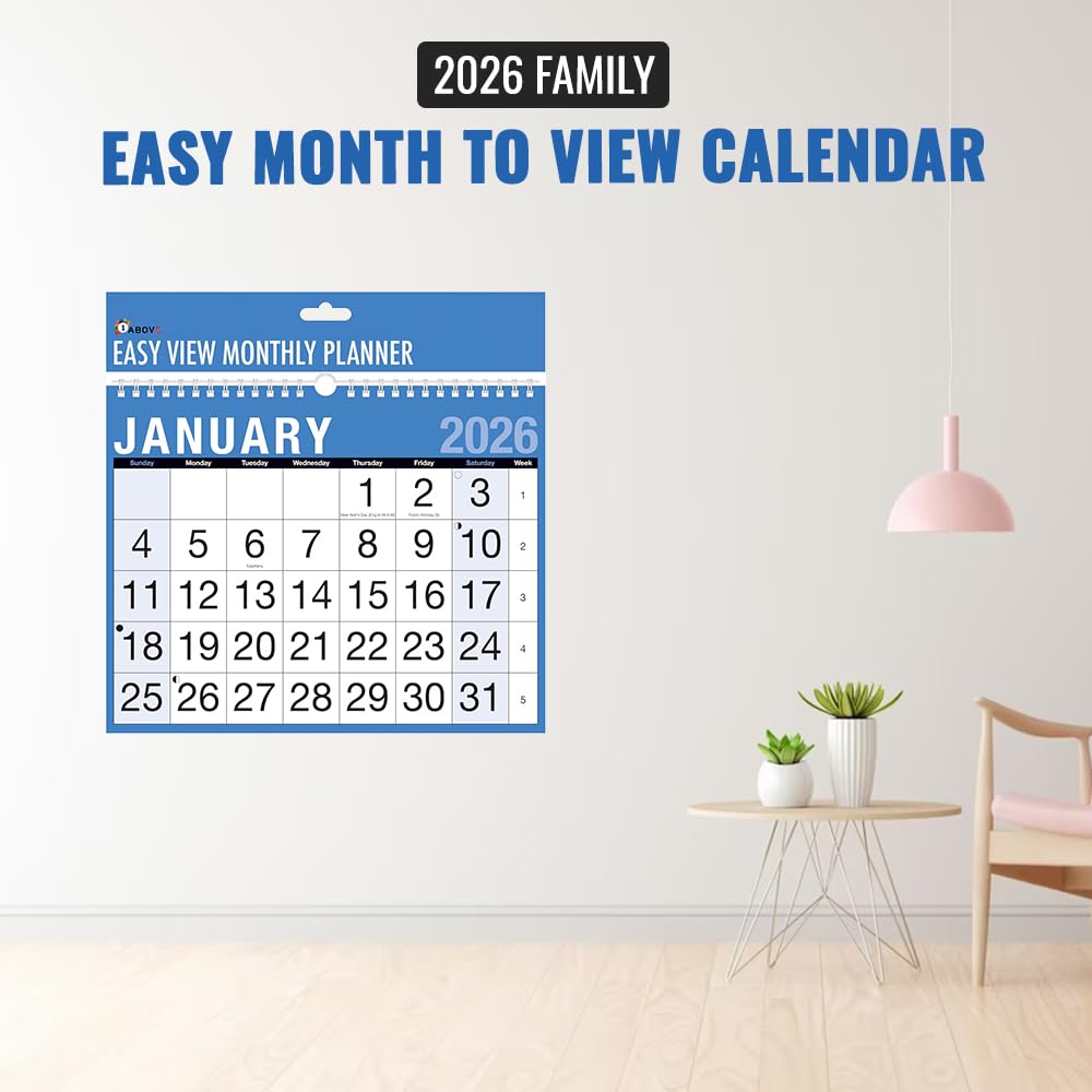 Bureaukalender Voor 2026 - Schattige Maandplanner Voor Het Plannen Van