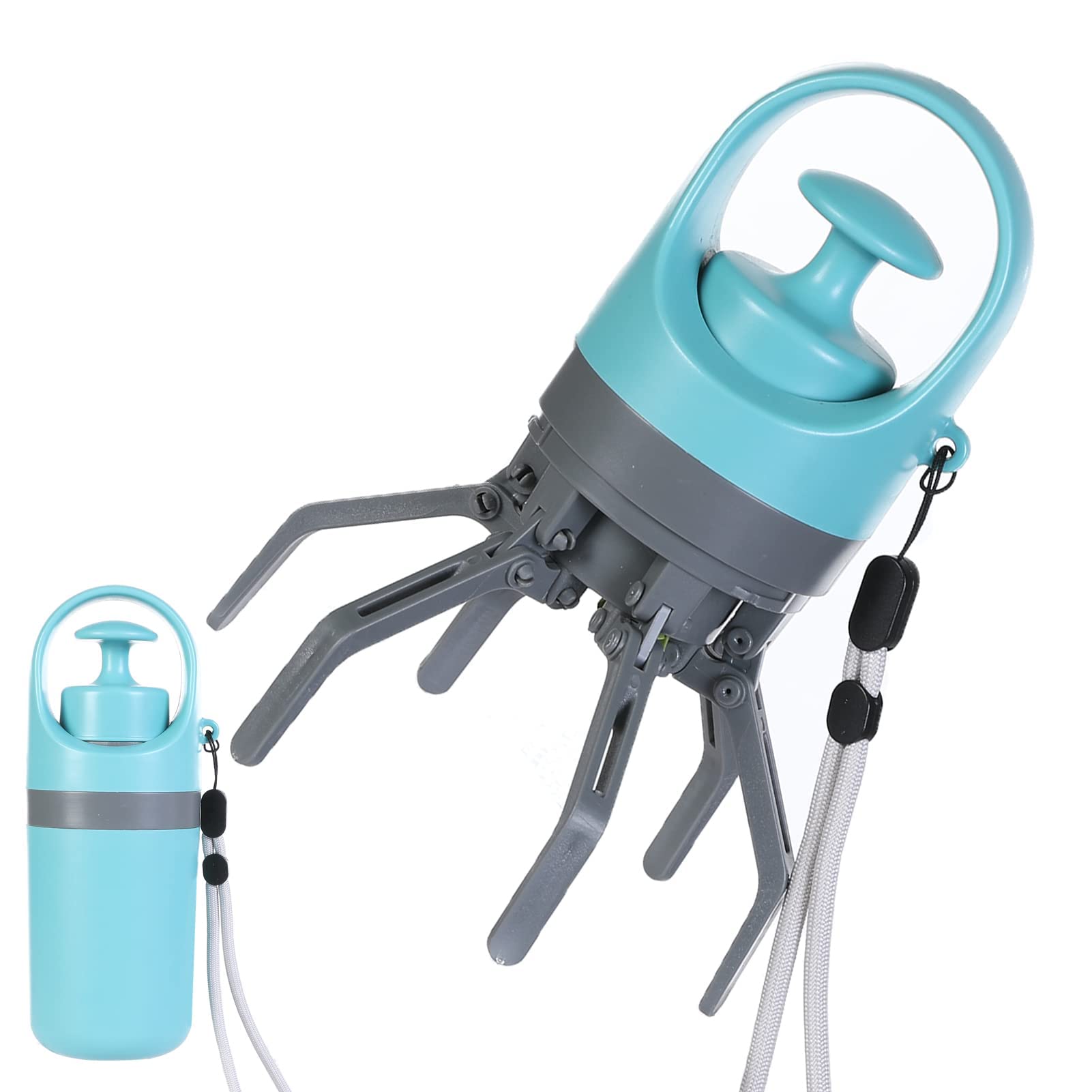 ALMEKAQUZNo-Touch Dog Pooper Scooper with Built-in Poop Bag Dispenser Portable and Lightweight Claw Poop Scooper for Dogs Poop Picker Upper Tool for Small, Medium and Large Dogs