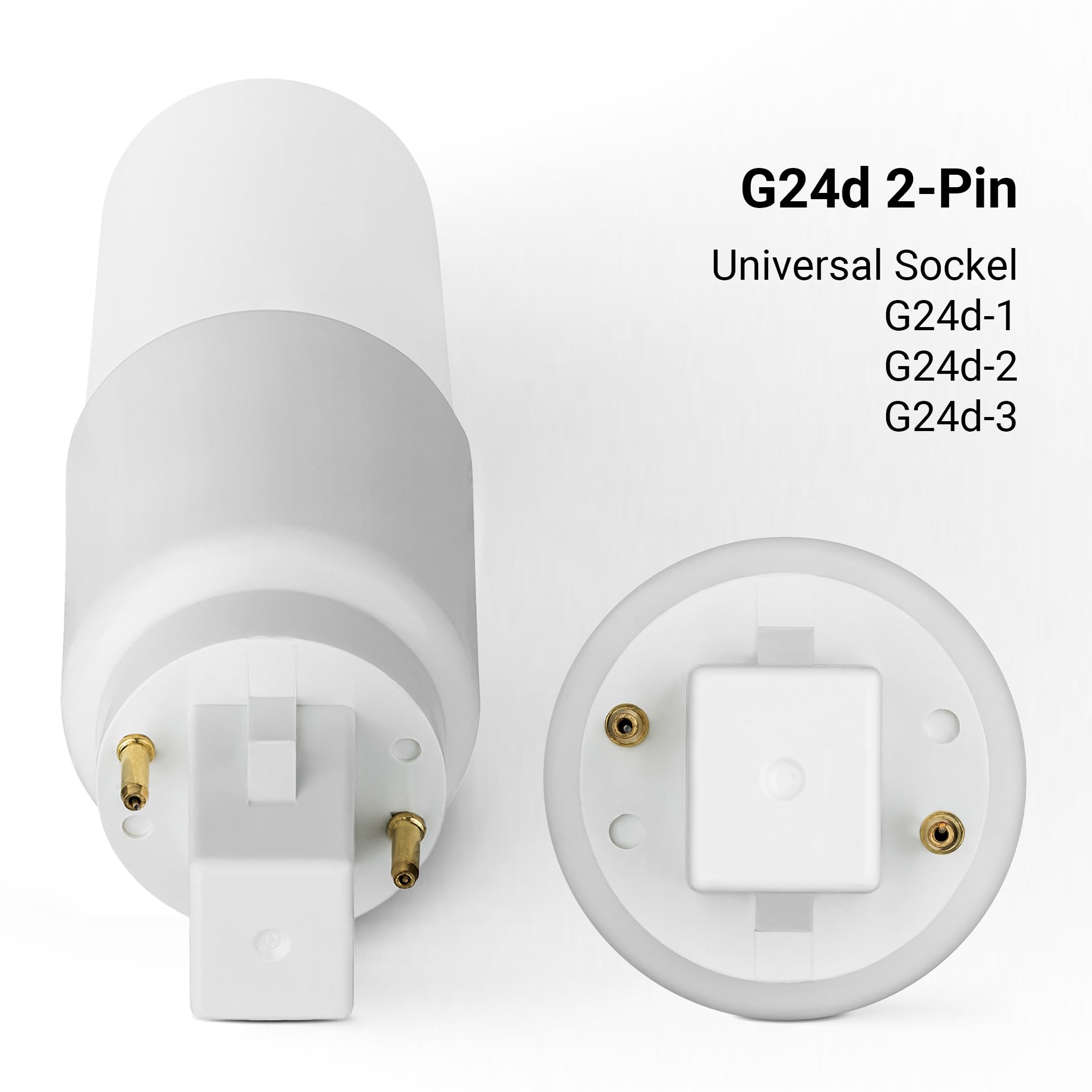 SEBSON LED Lampe G24 neutralweiß 7W ersetzt 50W, G24d Universal - 10er | ersetzt 50W Glühlampe - Universal-Sockel G24d-1, G24d-2, G24d-3 - LED Leuchtmittel 220°, 660lm, ø37x120mm, nicht dimmbar