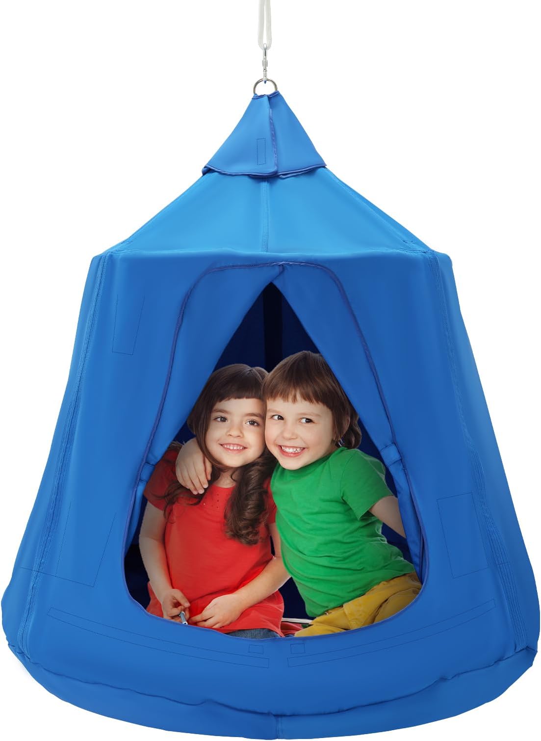 VEVOR Hanging Tree Tent, 330 LBS Capacity for Indoor and Outdoor, Hammock Sensory Swing Chair w/LED Lights String, Inflatable Base, Ceiling Pod Play Tent for Kids & Adults