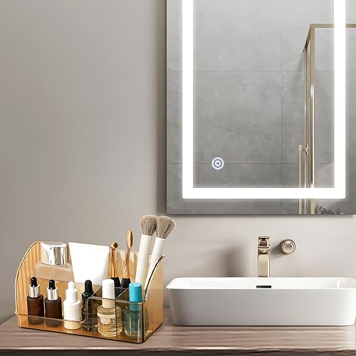 Miniatura 5 de Organizador de brochas de maquillaje, organizador de brochas de maquillaje acrílico con ranuras extraíbles, adecuado para cosméticos y suministros