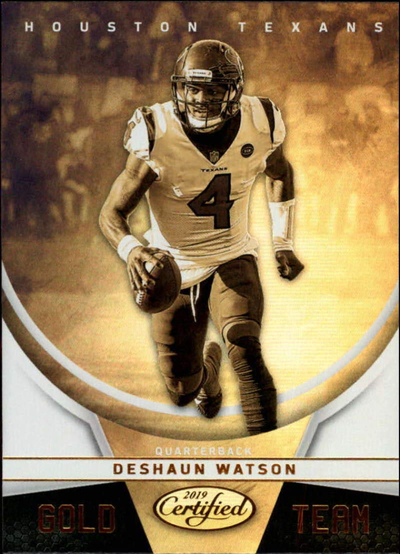 Amazon.com: 2019 Certified Gold Team NFL #12 Deshaun Watson Houston Texans  Official Panini Football Trading Card : Collectibles & Fine Art